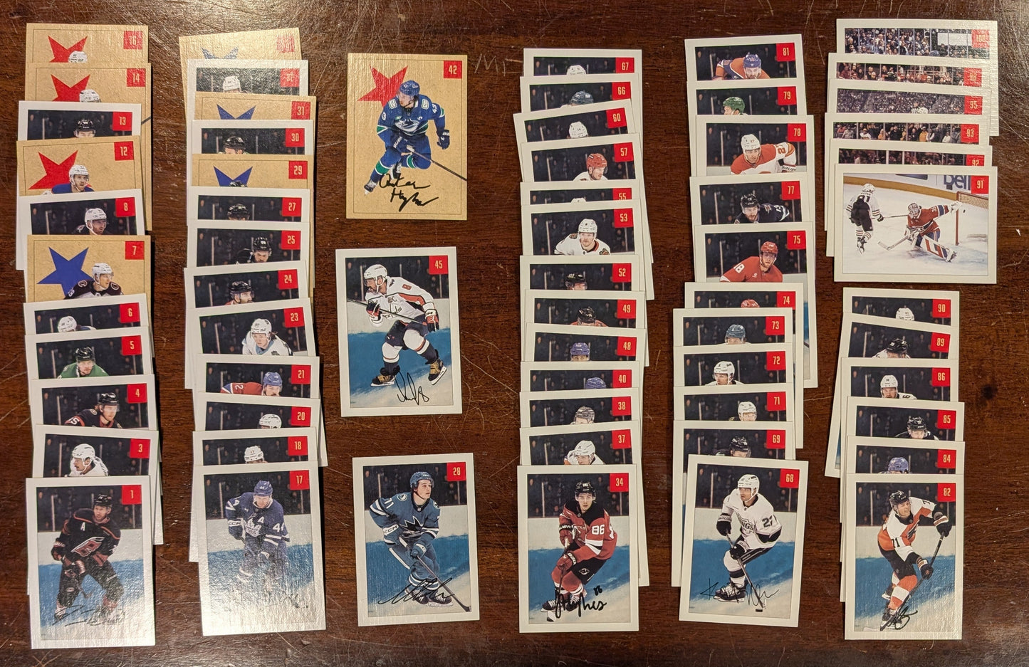 2025-26 Parkhurst base set big batch fronts (fanned, upright)