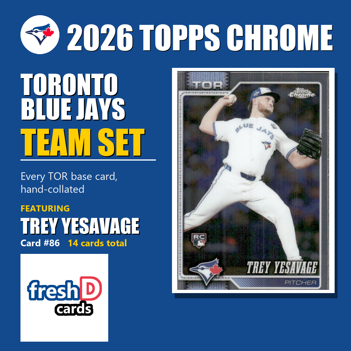 Toronto Blue Jays 2026 Topps Chrome team set