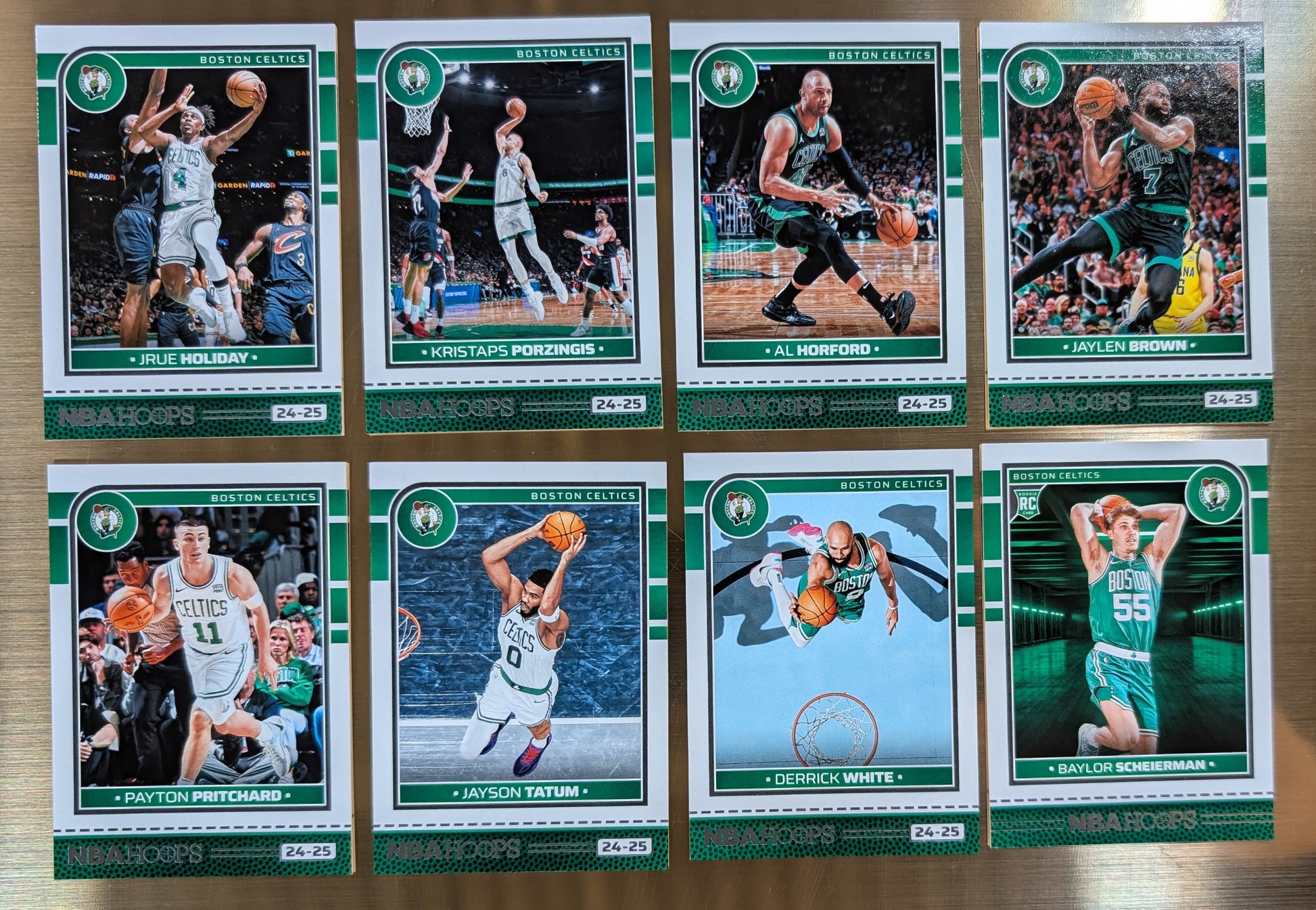 Boston Celtics 20 Cards Larry Bird + 2024-25 HOOPS Team Set Jayson Tatum plaque