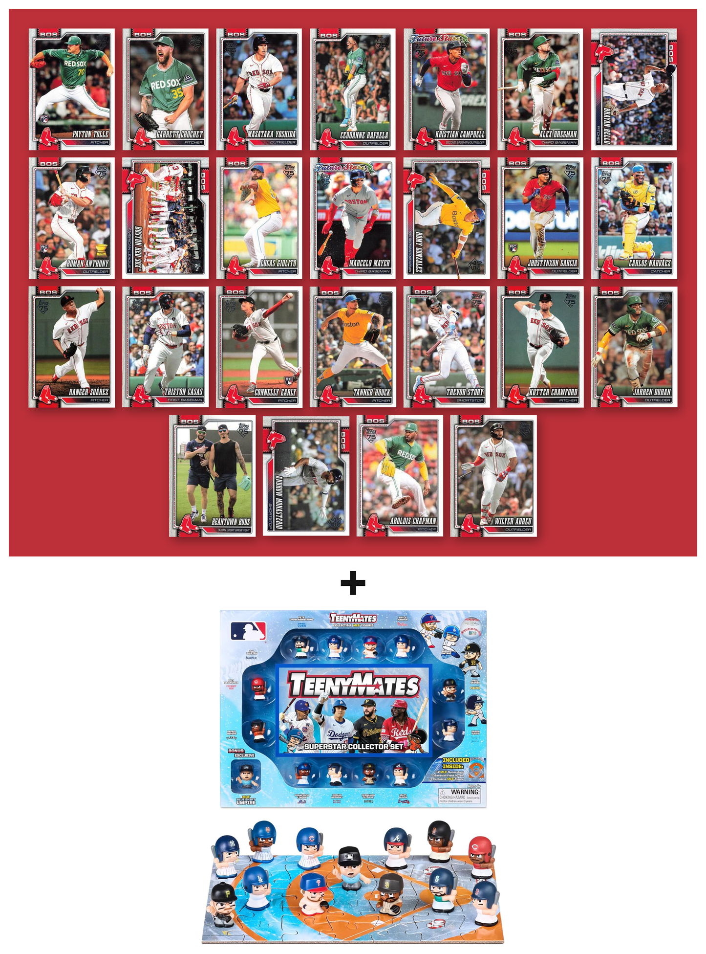 MLB TeenyMates Figures Gift Set + 2026 Topps Series 1 & 2 Team Set of Your Choice Judge Ohtani Skenes