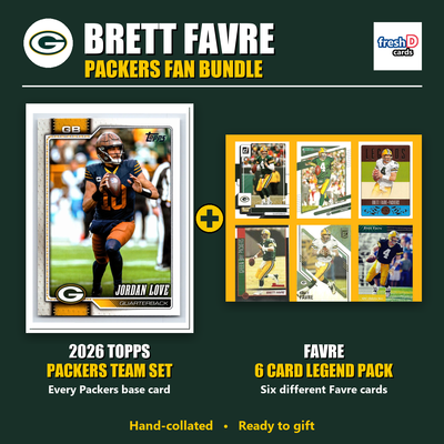 Brett Favre Green Bay Packers Football Fan Bundle - 2026 Topps Team Set + 6 Card Legend Pack