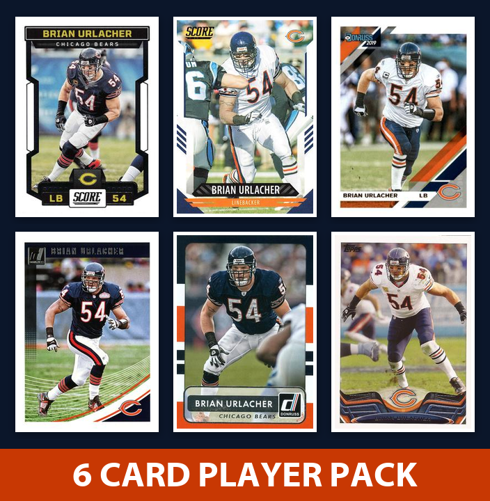Brian Urlacher 6 Card Football Legend Pack 2023 2021 2019 Score Donruss Topps Chicago Bears