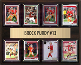 Brock Purdy San Francisco 49ers Fan Gift Plaque 12x15 8 Cards Prizm, Donruss, Score 2024 2025 2026