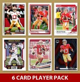 Brock Purdy 6 Card Football Player Pack 2026 2025 2024 Topps Donruss Score San Francisco 49ers