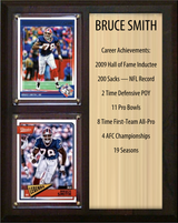 Bruce Smith Buffalo Bills Hall of Fame Stats Plaque 8x10 2 Cards Prizm, Donruss, Score 2024 2025 2026