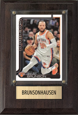 Jalen Brunson BRUNSONHAUSEN New York Knicks WWE Danhausen 1-Card Plaque
