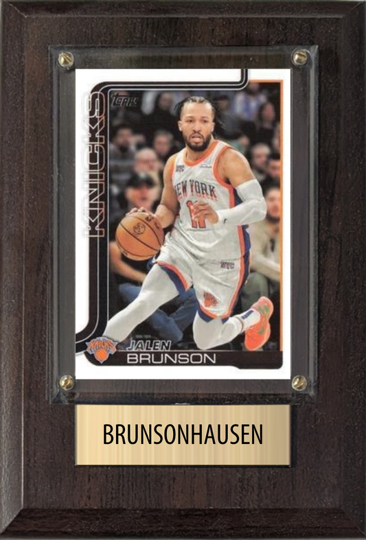 Jalen Brunson BRUNSONHAUSEN New York Knicks WWE Danhausen 1-Card Plaque
