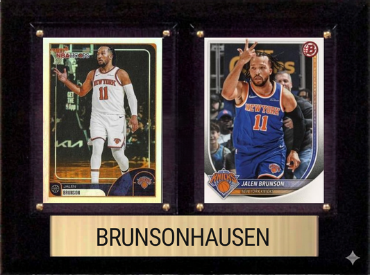 Jalen Brunson BRUNSONHAUSEN New York Knicks WWE Danhausen 2-Card Plaque