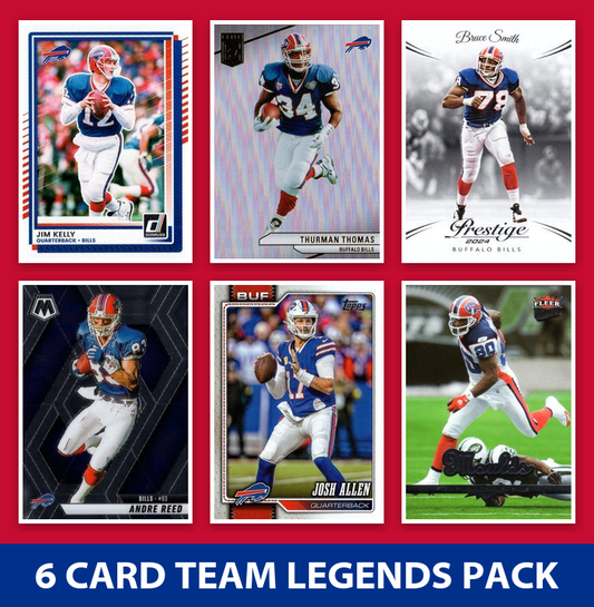 Buffalo Bills 6 Card Legends Pack Donruss Topps Panini Jim Kelly Josh Allen Reed