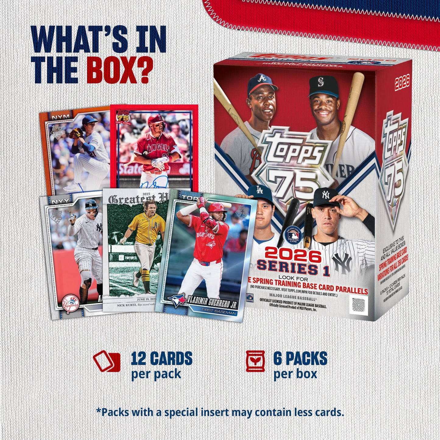 2026 Topps Series 1 Blaster Box - 6 Packs Per Box - 72 Total Cards