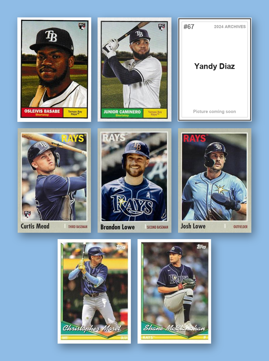 Tampa Bay Rays 2024 Topps Archives team set - all base cards