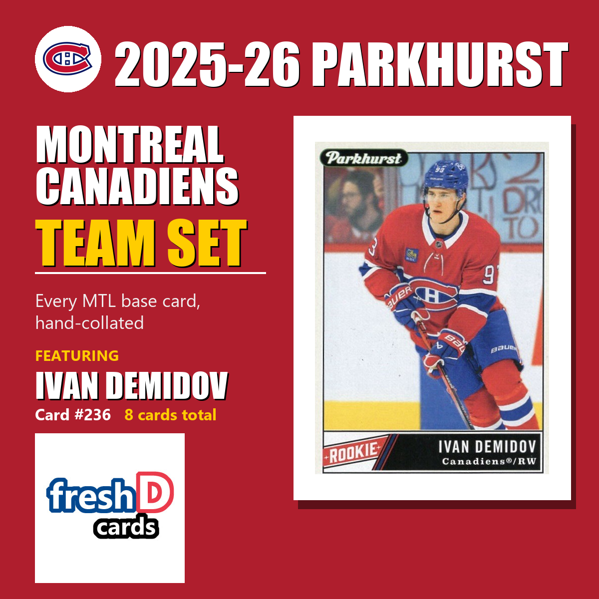 Montreal Canadiens 2025-26 Parkhurst team set