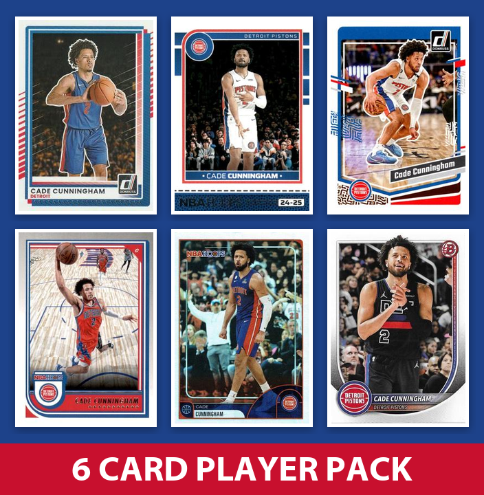 Cade Cunningham 6 Card Player Pack 2025 2024 2023 Donruss Hoops Bowman Detroit Pistons