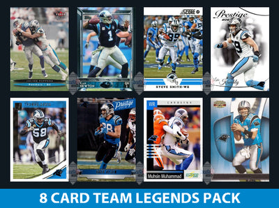 Carolina Panthers 8 Card Legends Pack Donruss Topps Panini Cam Newton Keuchly plaque