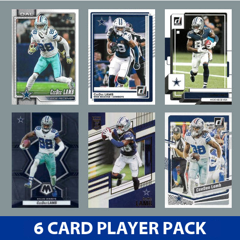 CeeDee Lamb 6 Card Player Pack 2023 2024 2025  Donruss Panini Score Dallas Cowboys