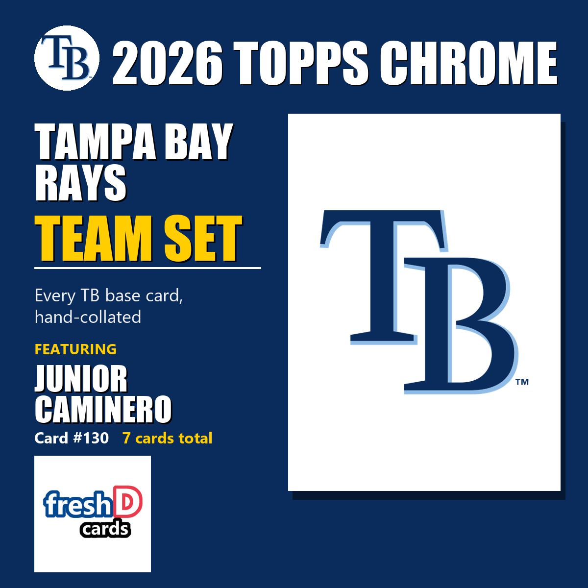 Tampa Bay Rays 2026 Topps Chrome team set