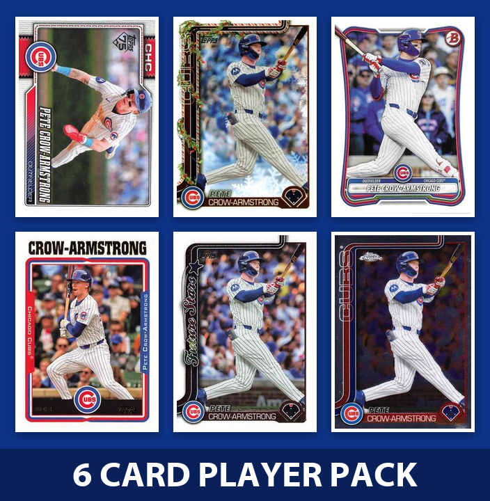 Pete Crow-Armstrong Chicago Cubs Baseball Fan Bundle - 2026 Topps Series 1 & 2 Team Set + 6 Card Player Pack