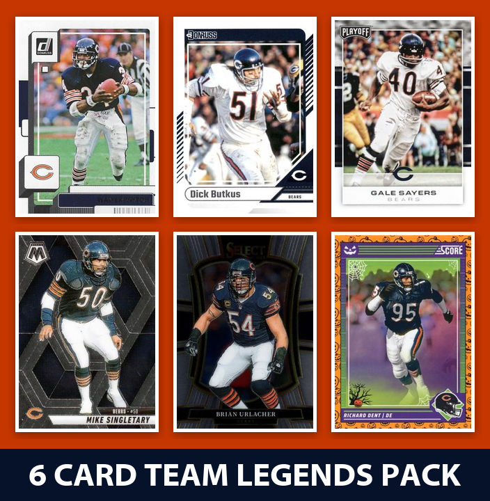 Chicago Bears Legends Football Fan Bundle - 2026 Topps Team Set + 6 Card Legends Pack