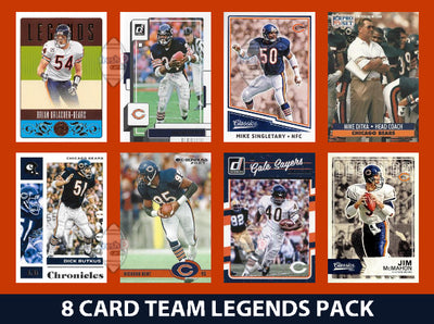 Chicago Bears 8 Card Legends Pack Donruss Topps Panini Walter Payton Ditka Sayers plaque