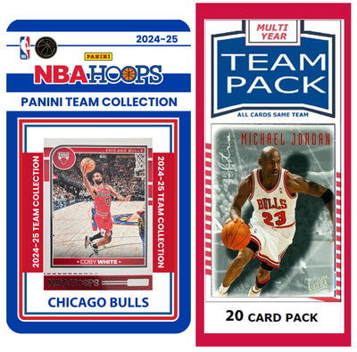 Chicago Bulls Multiyear Pack 20 Cards Michael Jordan + 2024-25 HOOPS Team Set Zach LaVine plaque