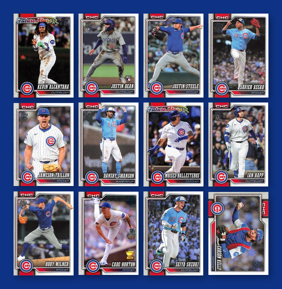 2026 Topps Series 1 & 2 Baseball Team Set 21 Cards Chicago Cubs Crow-Armstrong Suzuki