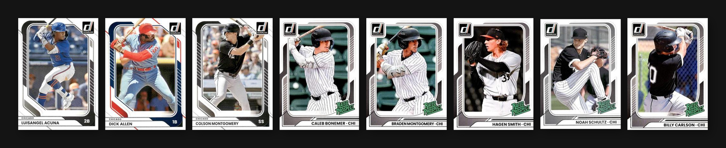 2026 Donruss Baseball Team Set 8 Cards Chicago White Sox Allen Schultz