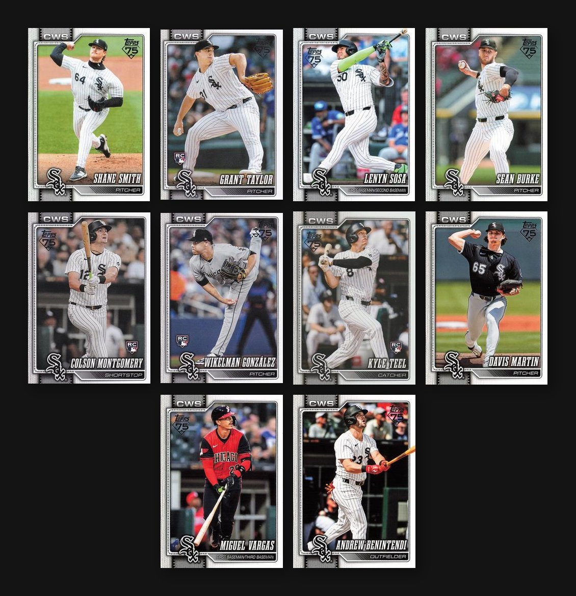 2026 Topps Series 1 & 2 Baseball Team Set 18 Cards Chicago White Sox Murakami Montgomery
