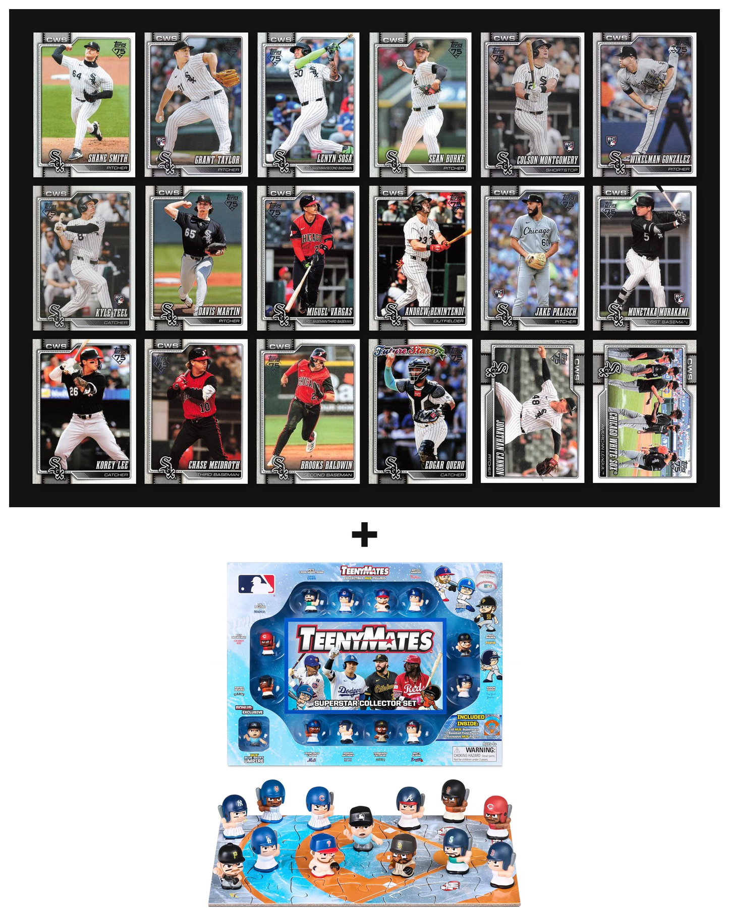 MLB TeenyMates Figures Gift Set + 2026 Topps Series 1 & 2 Team Set of Your Choice Judge Ohtani Skenes