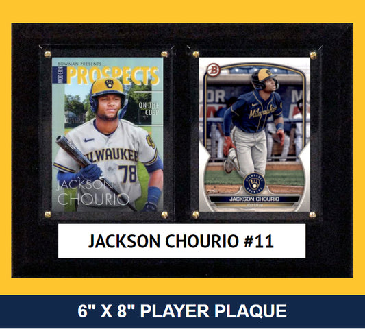 Jackson Chourio Milwaukee Brewers 2023 Bowman Card Plaque 6x8