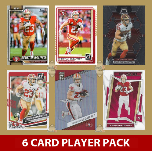 Christian McCaffrey 6 Card Player Pack 2023  2024 2025 Donruss Panini SF 49ers