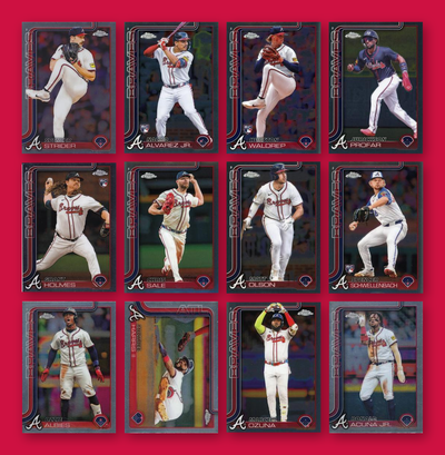 2025 Topps Chrome Atlanta Braves team set - all 12 base cards