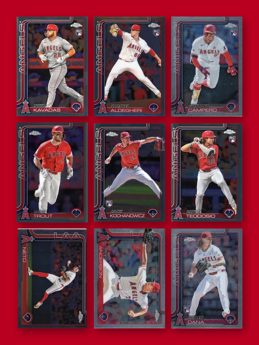2025 Topps Chrome Los Angeles Angels team set - all 9 base cards