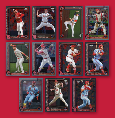 2025 Topps Chrome St. Louis Cardinals team set - all 11 base cards