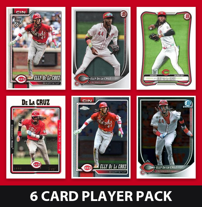 Elly De La Cruz Cincinnati Reds Baseball Fan Bundle - 2026 Topps Series 1 & 2 Team Set + 6 Card Player Pack