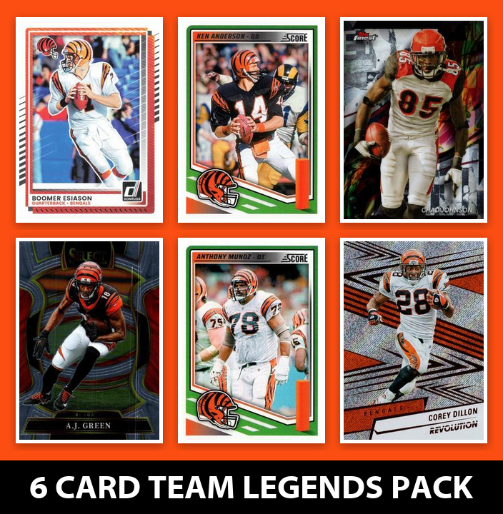 Cincinnati Bengals 6 Card Legends Pack Donruss Topps Panini Esiason Munoz