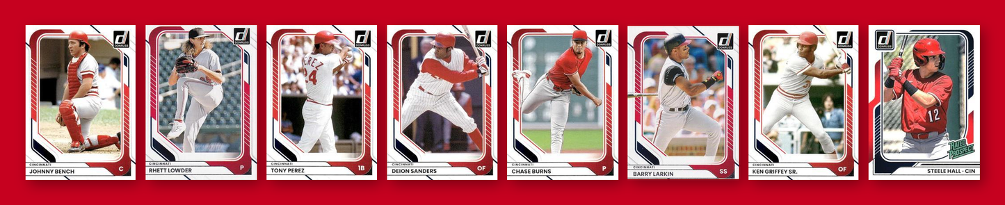 2026 Donruss Baseball Team Set 8 Cards Cincinnati Reds Bench Burns
