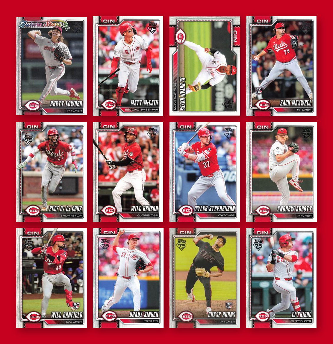 2026 Topps Series 1 & 2 Baseball Team Set 22 Cards Cincinnati Reds Cruz Greene
