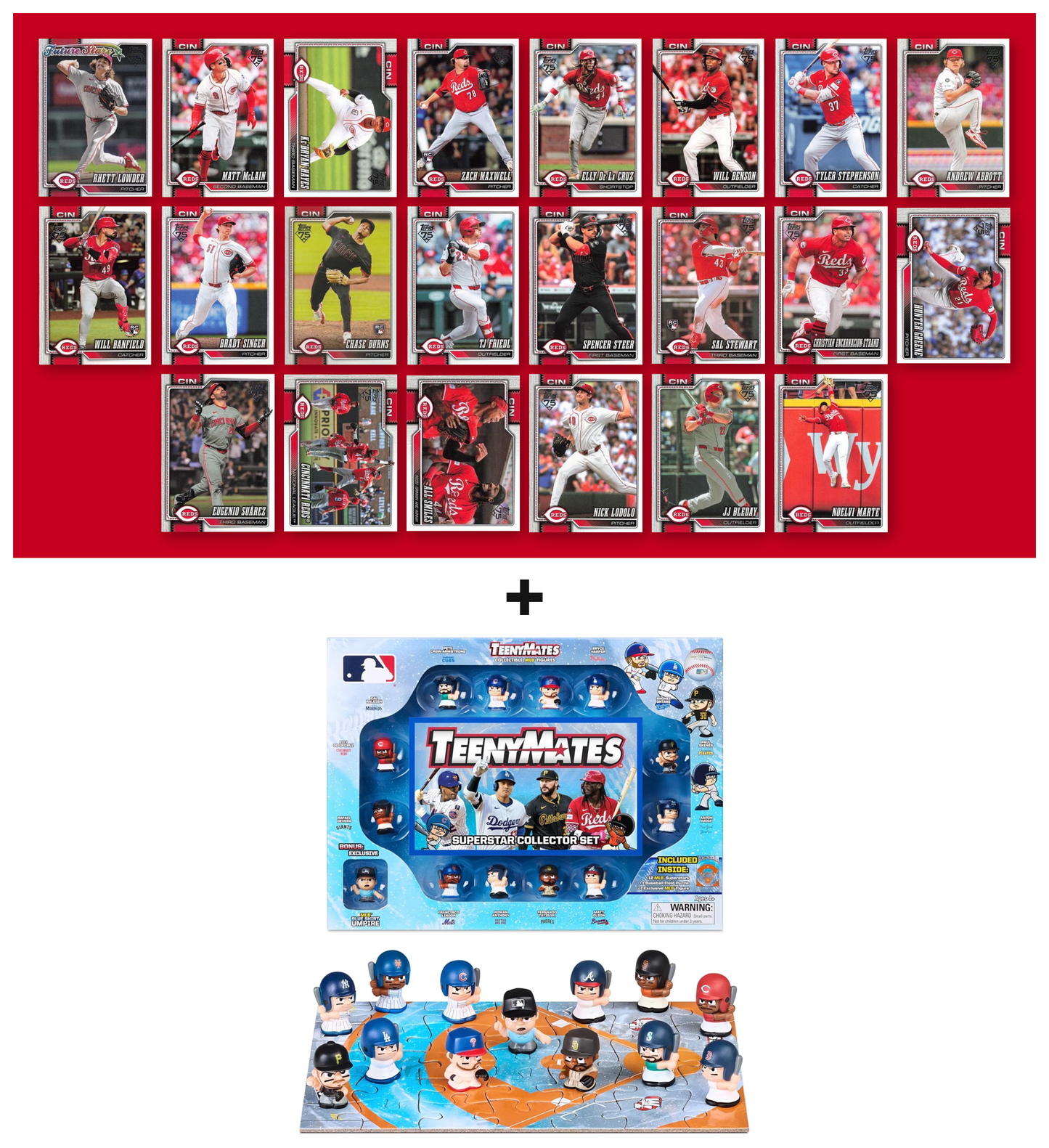 MLB TeenyMates Figures Gift Set + 2026 Topps Series 1 & 2 Team Set of Your Choice Judge Ohtani Skenes