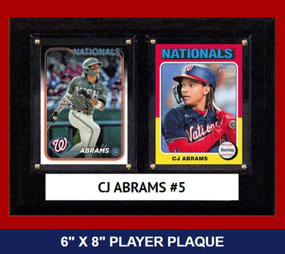 CJ Abrams Washington Nationals 2024 Topps Heritage Card Plaque 6x8 hand-collated team set