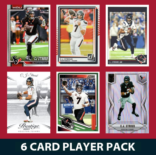 CJ Stroud 6 Card Player Pack  2024 2025 Donruss Panini Score Houston Texans