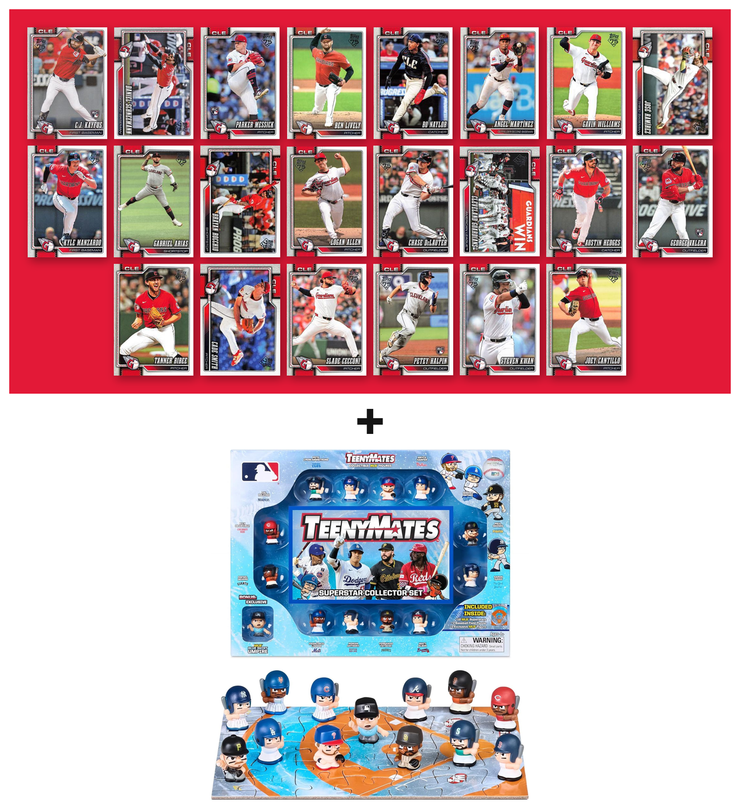 MLB TeenyMates Figures Gift Set + 2026 Topps Series 1 & 2 Team Set of Your Choice Judge Ohtani Skenes