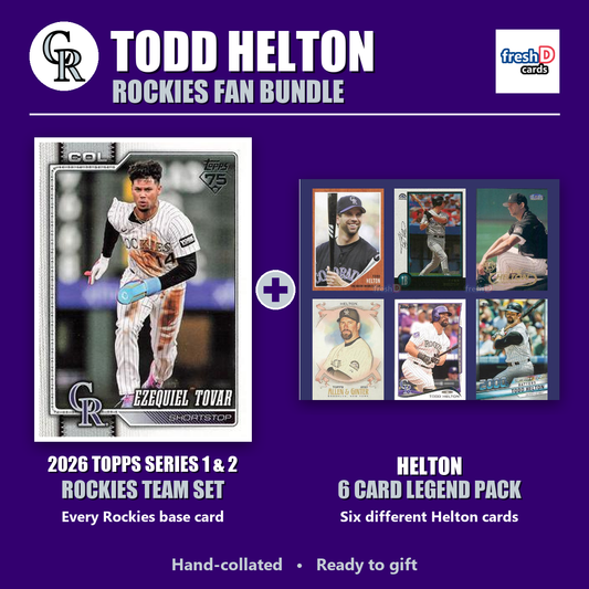 Todd Helton Colorado Rockies Baseball Fan Bundle - 2026 Topps Series 1 & 2 Team Set + 6 Card Legend Pack