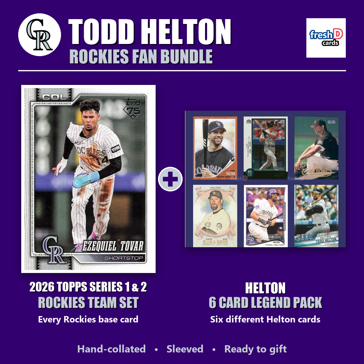 Todd Helton Colorado Rockies Baseball Fan Bundle - 2026 Topps Series 1 & 2 Team Set + 6 Card Legend Pack