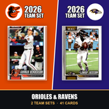 2026 Topps Baltimore Orioles & Ravens Team Set Combo - Baseball + Football 2-Sport Bundle - Gunnar Henderson & Lamar Jackson