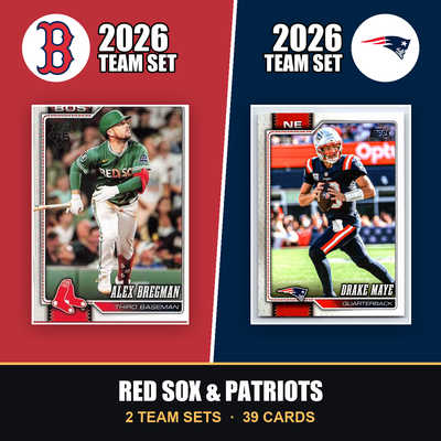 2026 Topps Boston Red Sox & New England Patriots Team Set Combo - Baseball + Football 2-Sport Bundle - Ceddanne Rafaela & Drake Maye