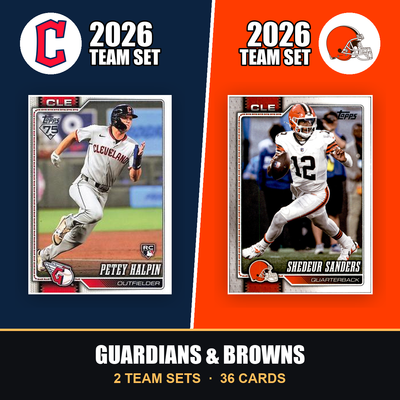 2026 Topps Cleveland Guardians & Browns Team Set Combo - Baseball + Football 2-Sport Bundle - José Ramírez & Quinshon Judkins