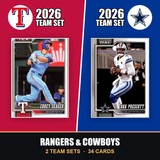 2026 Topps Texas Rangers & Dallas Cowboys Team Set Combo - Baseball + Football 2-Sport Bundle - Corey Seager & Dak Prescott