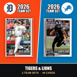 2026 Topps Detroit Tigers & Lions Team Set Combo - Baseball + Football 2-Sport Bundle - Riley Greene & Jahmyr Gibbs