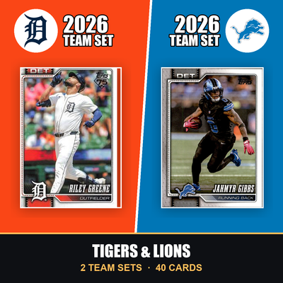 2026 Topps Detroit Tigers & Lions Team Set Combo - Baseball + Football 2-Sport Bundle - Riley Greene & Jahmyr Gibbs