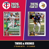 2026 Topps Minnesota Twins & Vikings Team Set Combo - Baseball + Football 2-Sport Bundle - Byron Buxton & Justin Jefferson